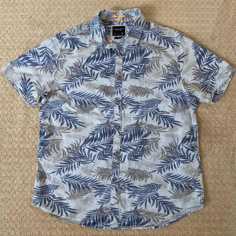 Men's Denim & Flower Tropical Shirt (A211)